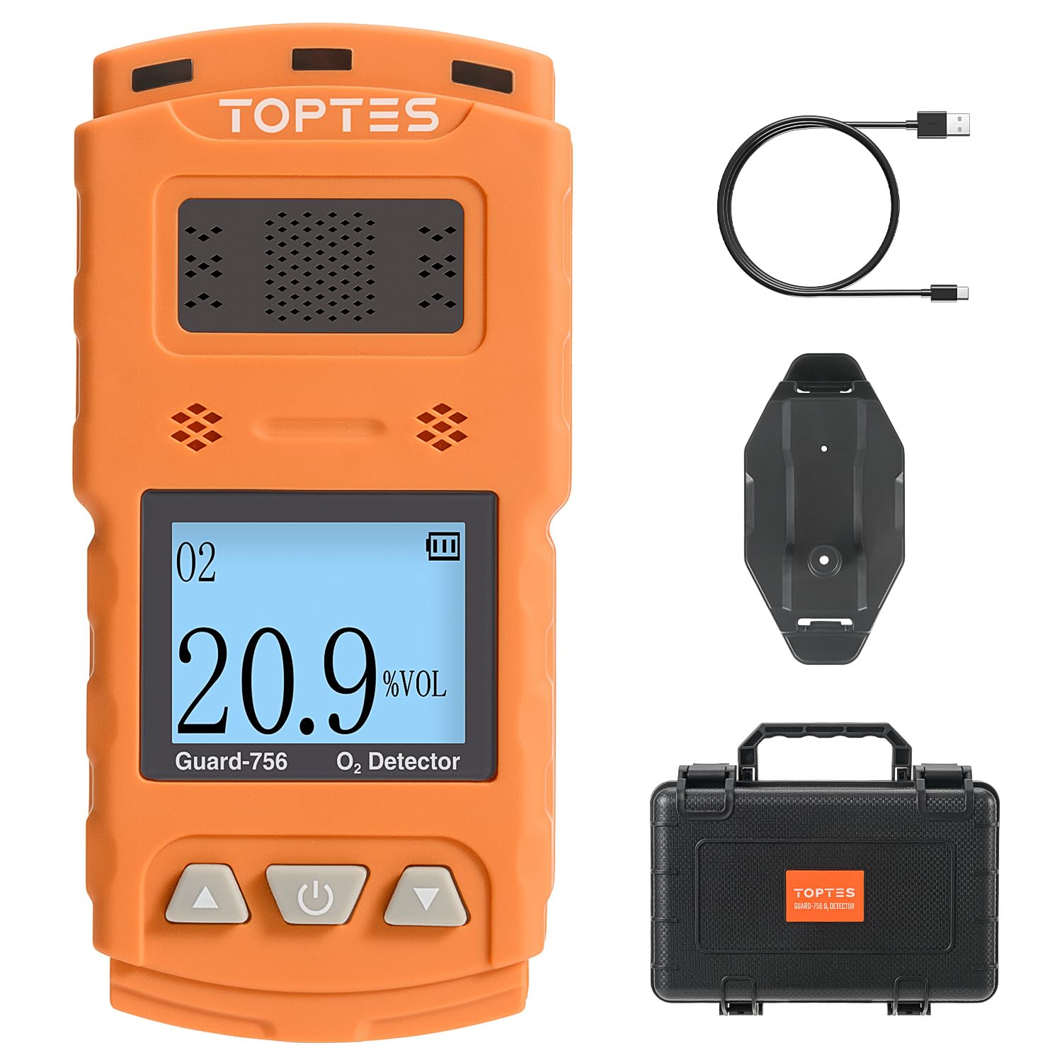 TopTes Guard-756 Upgraded Oxygen Detector, 0-30% VOL, Portable O2